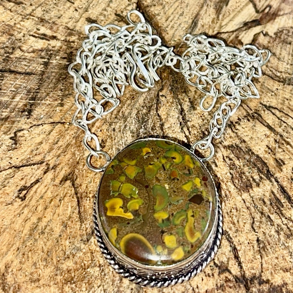 Fruit Jasper Pendant Necklace
